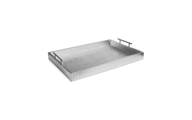  Handled Alligator Tray Silver