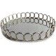  Round Link Mirrored Tray, Silver