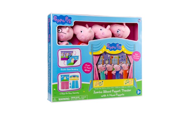 Jumbo Wood Puppet Theater with Four Puppets