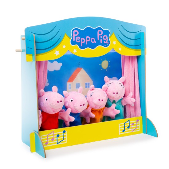 Jumbo Wood Puppet Theater with Four Puppets