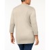  Womens Plus Cuffed Layering Cardigan Top, Dark Beige, 2X
