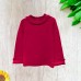  Girls Frilled Neck And Cuffs Peruvian Cotton T-Shirt – Long Sleeve, Crewneck, Magenta, 5