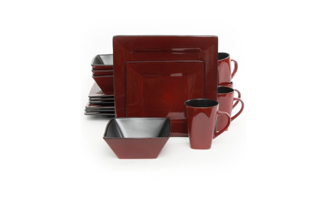 Kiesling 16 Piece Hard Square Dinnerware Set