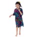  Girls Feathers Peruvian Cotton Dress – Crewneck, Short Sleeve, Heart Belt