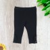  Toddler Baby Girls Frilled Leggings – Peruvian Pima Cotton, Elastic Waist, Pull-On, Solid Colors, Midnight, 2
