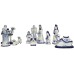  1.97-Inch by 6.7-Inch Porcelain Delft Blue 11-Piece Nativity Set