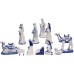  1.97-Inch by 6.7-Inch Porcelain Delft Blue 11-Piece Nativity Set