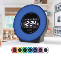 La Crosse Mood Light LCD Alarm Clock 7 Mood Light Colors with Nature Sounds