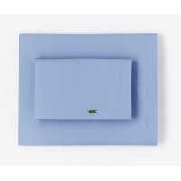 Lacoste 100% Cotton Percale Sheet Set, Solid, Allure Blue, King