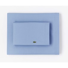 Lacoste 100% Cotton Percale Sheet Set, Solid, Allure Blue, King