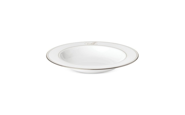  Federal Platinum Script Monogram Dinnerware Pasta Bowl, A