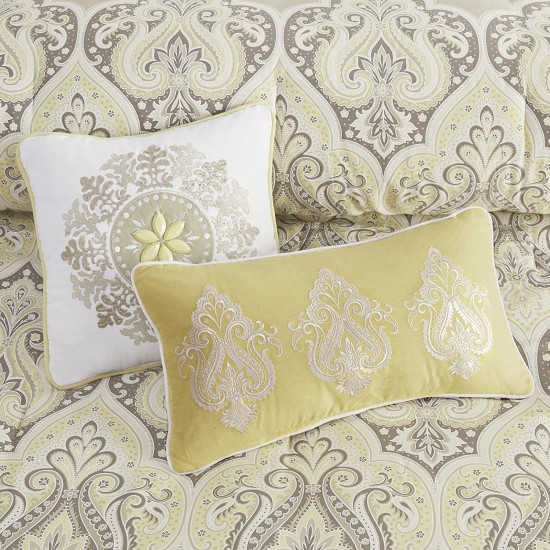 Madison Nisha Comforter Set, King/California King, Yellow