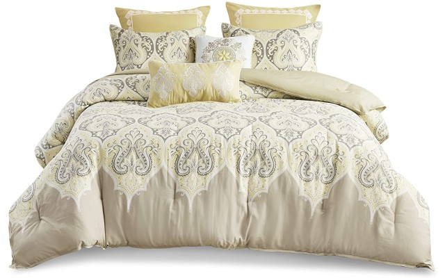 Madison Nisha Comforter Set, King/California King, Yellow