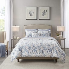 Madison Park Essentials Sofia Reversible 8-Piece King Comforter Set, King(104″x92″), Sofia, Blue