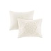 Laetitia Full/Queen 3 Piece Cotton Chenille Medallion Fringe Coverlet Set