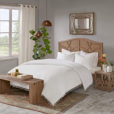 Madison Park Lillian Twin 2 Piece Cotton Duvet Cover Set, Tassel Ivory, King/Cal King(104″x92″) 3 Piece