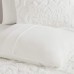  Tufted Chenille Cotton Comforter All Season Bedding Set, Full/Queen(90″x90″), Viola, Damask White