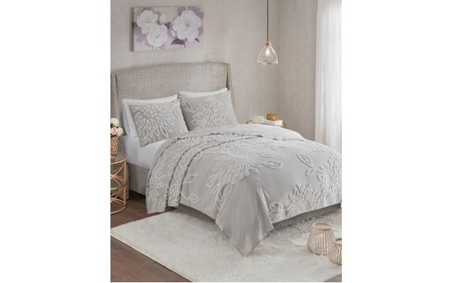  Veronica Full/Queen 3-Pc. Tufted Cotton Chenille Floral Coverlet Set