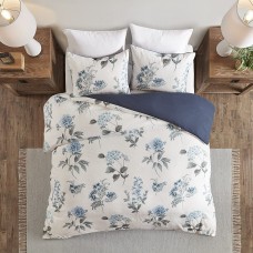 Madison Park Zennia King/California King 3-Pc. Printed Seersucker Duvet Cover Set