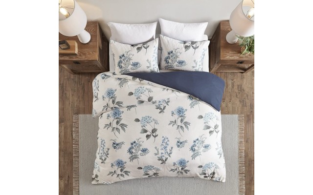  Zennia King/California King 3-Pc. Printed Seersucker Duvet Cover Set