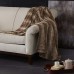  Zuri Reversible Oversized 96″ x 80″ Faux-Fur Throw, Tan