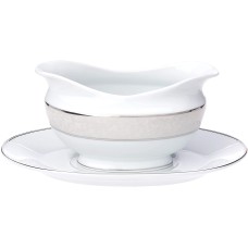 Mikasa Parchment Gravy Boat Set , White