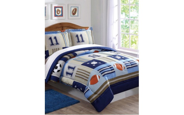  Denim and Khaki Sports Twin Comforter Set Bedding