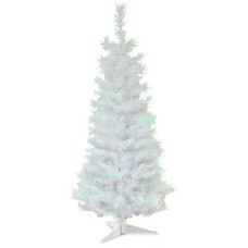 National Tree Company 3′ White Iridescent Tinsel Tree With Plastic Stand