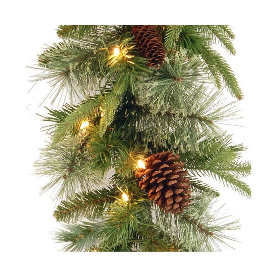  Company ‘Feel Real’ Pre-lit Artificial Christmas Garland | Flocked with Mixed Decorations and Lights | Colonial – 9 ft