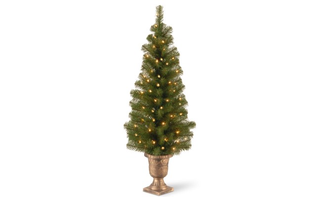  Company Pre-lit Artificial Tree For Entrances and Christmas| Includes Pre-strung White Lights | Montclair Spruce – 4 ft