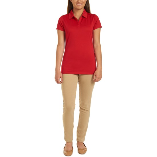  Juniors Uniform Short Sleeve Performance Polo (Red, 3/5)