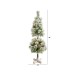  Flocked Artificial Christmas Tree Topiary with 50 Warm Led Lights