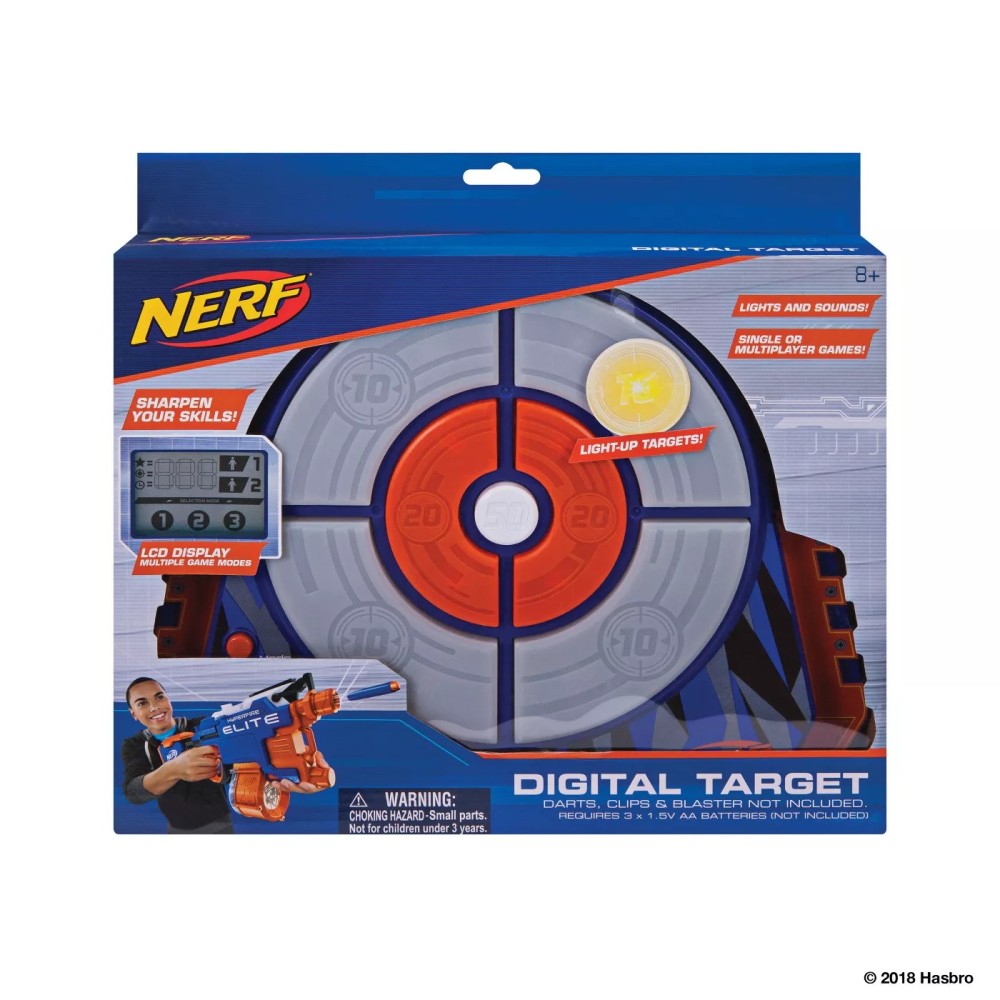 NERF Elite Digital Dart Board Light-Up Target