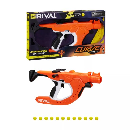  Rival Curve Shot Sideswipe XXI-1200 Blaster Fire Rounds to Curve Left, Right, Downward or Fire Straight 12 Rival Rounds