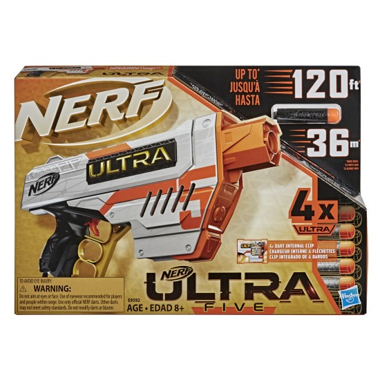  Ultra Five Blaster — 4-Dart Internal Clip, 4  Ultra Darts, Dart Storage, Compatible Only with  Ultra Darts