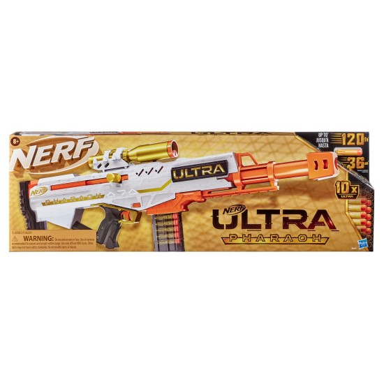  Ultra Pharaoh Blaster — Gold Accents, 10-Dart Clip, 10  Ultra Darts, Compatible Only with  Ultra Darts