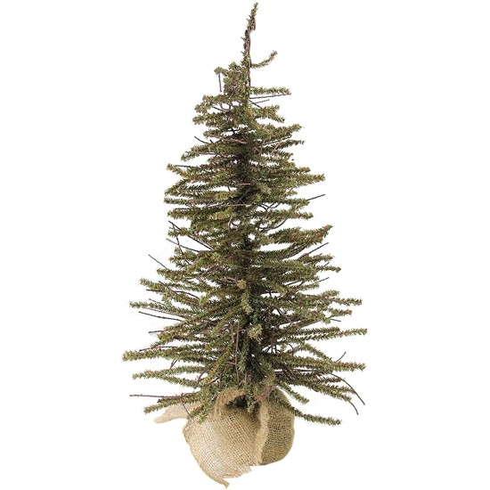  2′ Warsaw Twig Artificial Christmas Tree with Burlap Base – Unlit