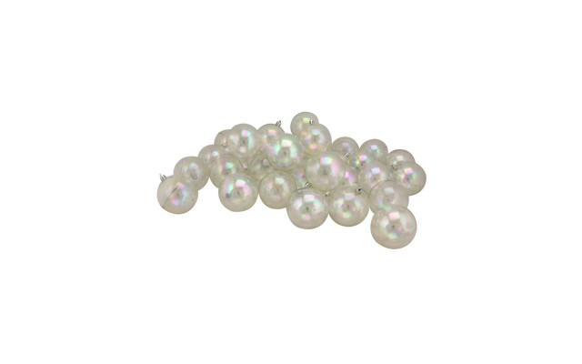  32ct Clear Iridescent Shatterproof Shiny Christmas Ball Ornaments