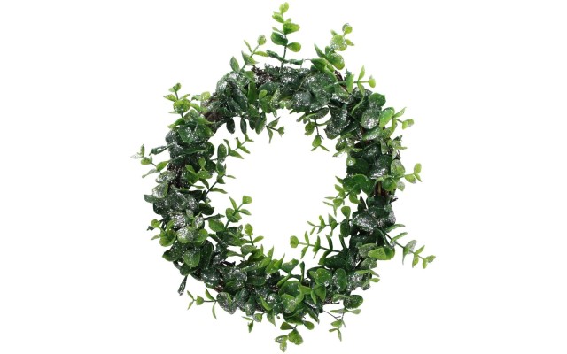  8.75″ Sparkling Silver and Green Grass Decorative Christmas Wreath