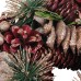  Rose Pine Cones & Berries Christmas Wreath, 10.25″, Brown