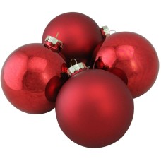 Northlight Shiny and Matte Glass Ball Christmas Ornaments