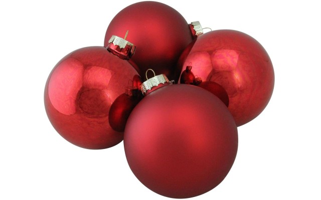  Shiny and Matte Glass Ball Christmas Ornaments
