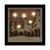  Two Deer and Trees Cut-out with Led Lighted Stars Christmas Wood Box