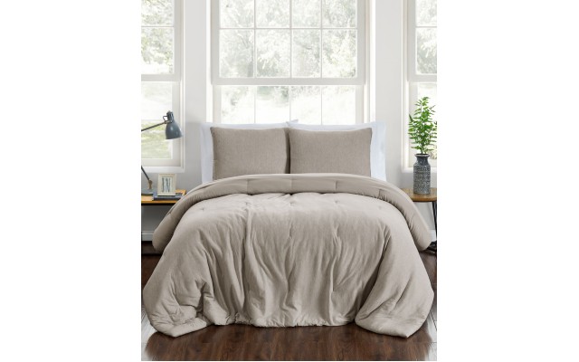 Pem America Jersey 2-Pc. Twin Comforter Set Bedding, Beige