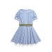  Little Girls Striped Belted Shirtdress