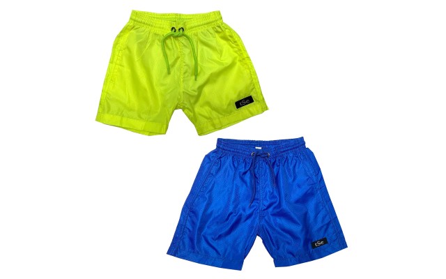 Printed, Solid &#038; Fluorescent Colored Quick Dry Swim Shorts for Boys and Girls, Swim Trunks, Bathing Suits, Swimwear, Swim Shorts for Kids, 2pc - Green/Blue, 11-12T