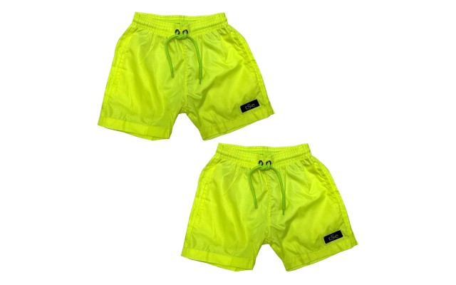 Printed, Solid &#038; Fluorescent Colored Quick Dry Swim Shorts for Boys and Girls, Swim Trunks, Bathing Suits, Swimwear, Swim Shorts for Kids, 2pc - Green, 11-12T