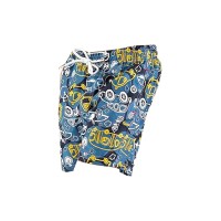 Printed, Solid & Fluorescent Colored Quick Dry Swim Shorts for Boys and Girls, Swim Trunks, Bathing Suits, Swimwear, Swim Shorts for Kids, Blue (Printed), 11-12T