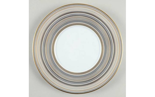  Attraction Or Et Platine Assiette Plate 8 1/2