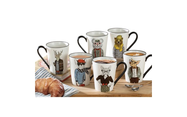 Signature Animal Mug set, 6-piece